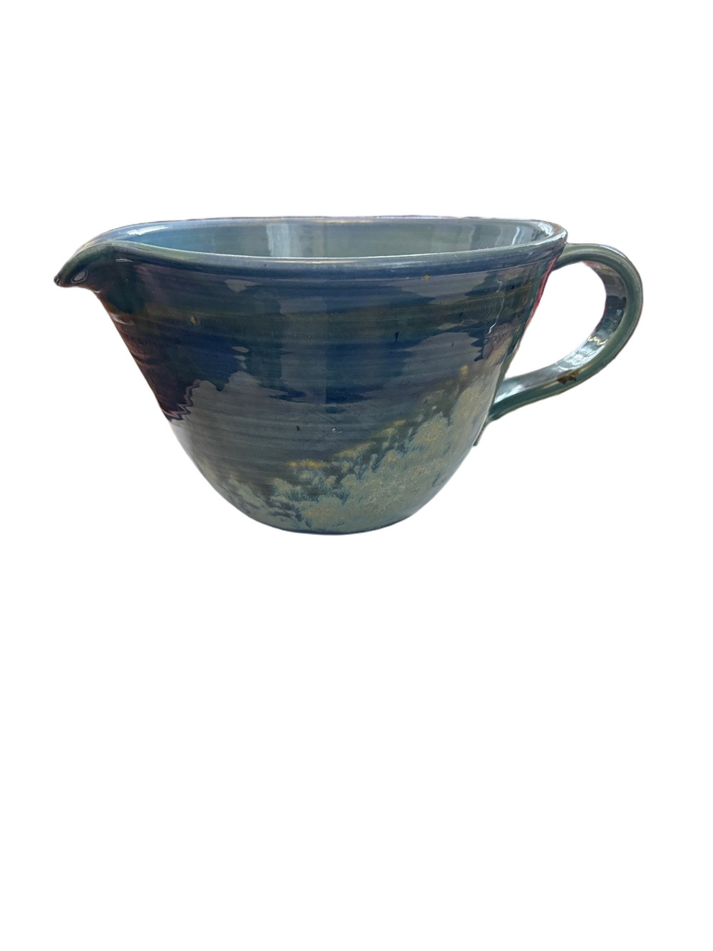 One Of Kind Rickie Woods Potter  Ceramic Mixing Bowl with Pour Spout Pottery